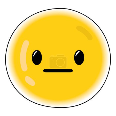 Cute emotionless emoji icon Vector illustration