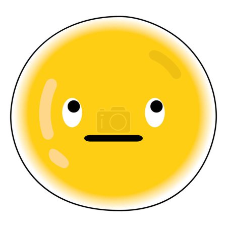Cute emotionless emoji icon Vector illustration
