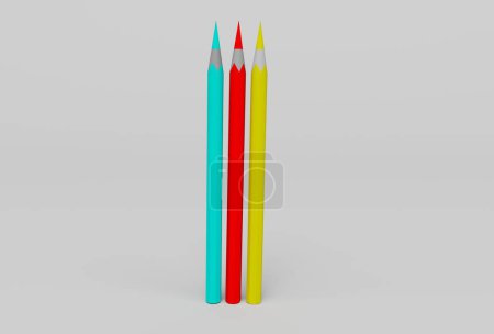 Photo for 3d illustration yellow Pencil Isolated on White Background - Royalty Free Image