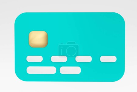 Photo for Credit card icon 3d illustration minimal rendering on white background. - Royalty Free Image