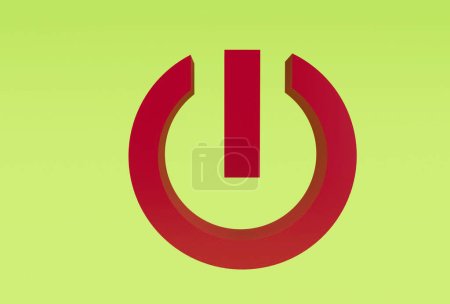 Photo for Switch power close or off icon 3d illustration minimal 3d rendering. - Royalty Free Image