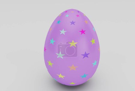 Photo for Colorful Easter Egg minimal 3d rendering on white background - Royalty Free Image