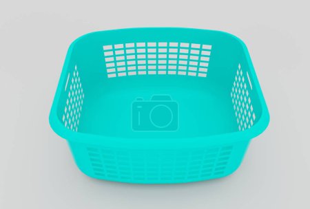 Photo for Plastic Basket minimal 3d rendering on white background - Royalty Free Image