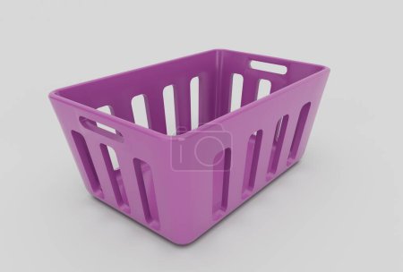 Photo for Plastic Basket minimal 3d rendering on white background - Royalty Free Image