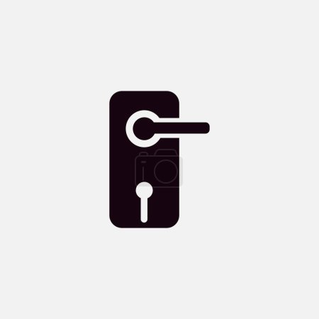 Illustration for Doorknob icon. simple, flat black Vector design - Royalty Free Image