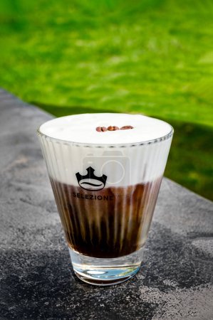 Photo for Close-Up of Cold Coffee Freddo Cappuccino Salezione Ideal for coffee shop, beverage, or summer-themed projects - Royalty Free Image