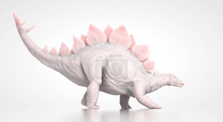 Téléchargez les photos : Stegosaurus on white background. This is a 3d render illustration. - en image libre de droit