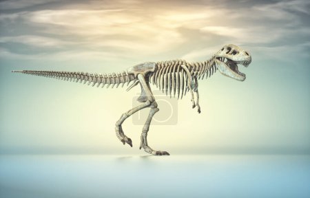 Foto de Esqueleto T rex. Esta es una ilustración de renderizado 3d - Imagen libre de derechos