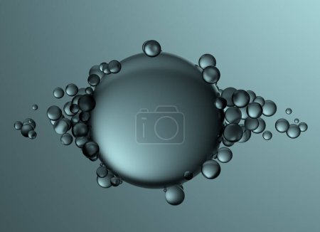 Photo for Abstract spheres attracted to eachother. Networking and team building concept. This is a 3d render illustration - Royalty Free Image