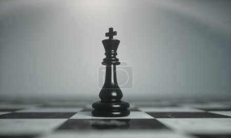 Foto de Ilustración de piezas de ajedrez rey. Concepto empresarial de éxito líder. Esta es una ilustración de renderizado 3d - Imagen libre de derechos
