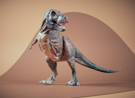 Téléchargez les photos : Tyrannosaurus-rex posant en studio. Ceci est une illustration de rendu 3d - en image libre de droit