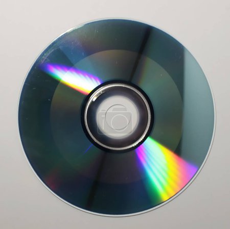 Photo for Compact disc top view on white background isolated - Royalty Free Image