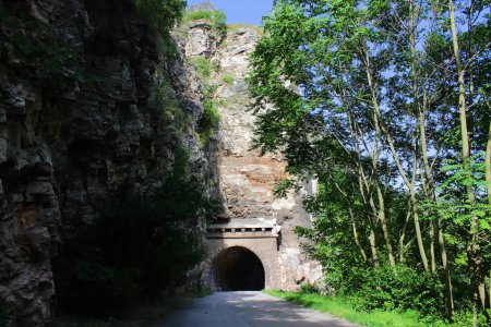 Entrance to the mountain road tunnel