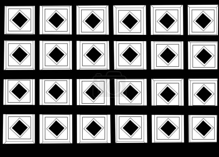 Schwarz-weißes quadratisches Muster. Geometrische abstrakte Vektorkunst.