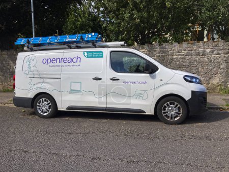 Photo for An electric powered van belonging to telecommunications company Openreach - Royalty Free Image