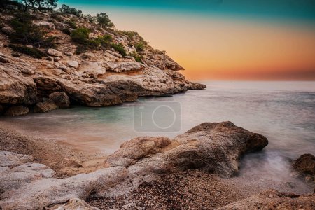 Photo for The Raco del Conill, a paradisiacal cove near Villajoyosa in the Spanish Mediterranean - Royalty Free Image