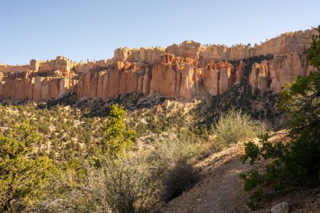 Téléchargez les photos : Shadowy Cliffs of Bryce Canyon From The Below The Rim Trail in summer - en image libre de droit