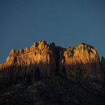 Shadows Climb Crown Mountain At Sunset In Big Bend National Park