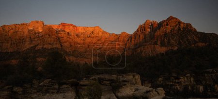 Shadows Begin To Engulf Mount Kinesava and West Temple In The Backcountry of Zion National Park
