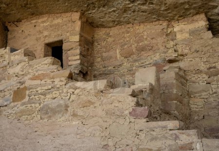 Stone Wall Leads To Upper Room In Balcony House in Mesa Verde