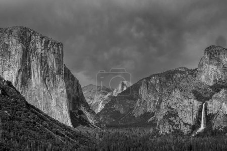Yosemite Valley Summer After Great Snow Year in Black and White