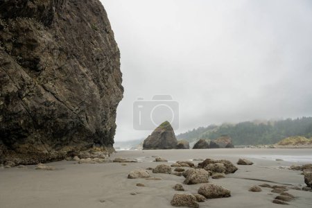 Rock Formations On Meyers Beach on the Oregon Coast