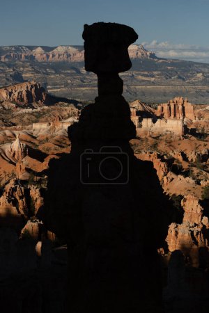 Shadow of Thors Hammer in front of Bryce Amphitheater in Summer