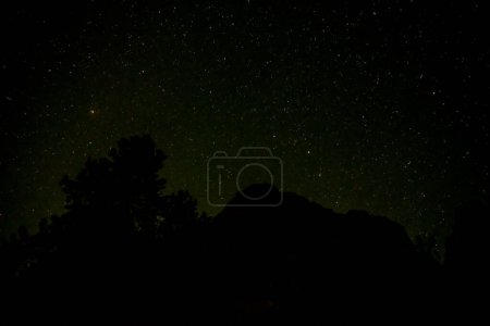 Stars Over Silhouetted Walls Of Kolob Canyon from backcountry campsite