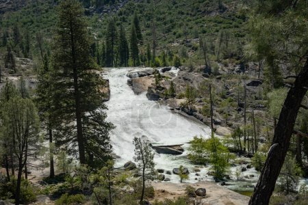 Rancheria Falls Rushes Over Cliffs in Yosemite National Park