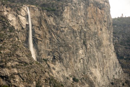 Tueeulala Falls Tumbles Over Cliff into Hetch Hetchy Valley