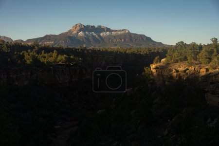 Photo for Shadows Fill Huber Wash With Smithsonian Butte In The Distance in Zion National Park - Royalty Free Image