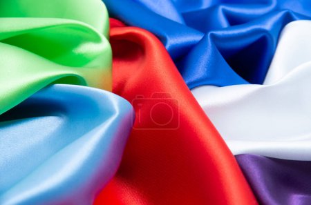Photo for Heap of cloth fabrics, close up - Royalty Free Image