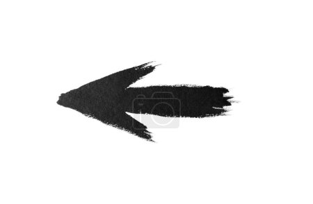 flèche aquarelle dessinée à la main noir sur fond blanc