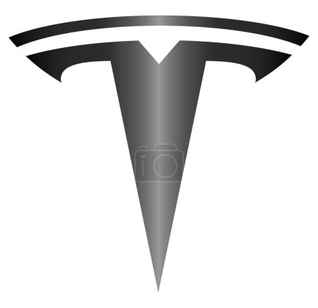 Illustration for Tesla logo in a frame with an inscription - Royalty Free Image