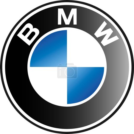 Illustration for BMW logo with gradient with gradient. Vector illustration - Royalty Free Image