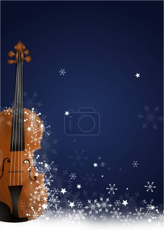 Photo for Illustration of background for christmas concert with violin - Royalty Free Image