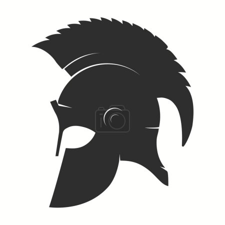 Illustration for Roman Legionary Helmet, Warrior logo, Gladiator icon, heroic soldier vector - Royalty Free Image