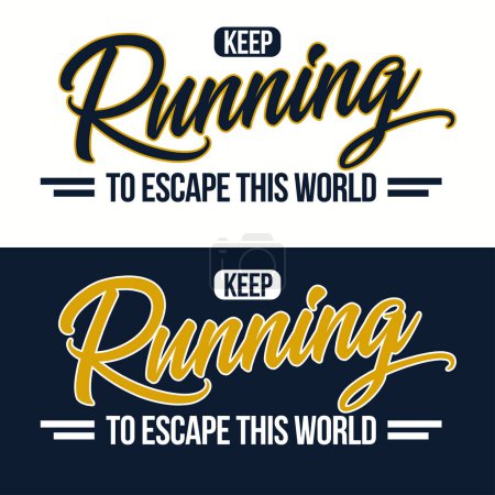 Illustration for Run Typography, t-shirt graphics, Marathon Sport fashion print, athletic poster, Running banner, slogan for apparel, flyer, postcard. Vector - Royalty Free Image
