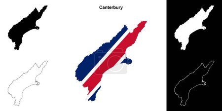 Canterbury blank outline map set