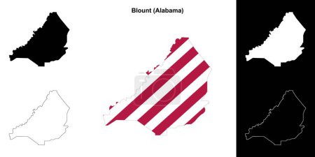 Blount county outline map set