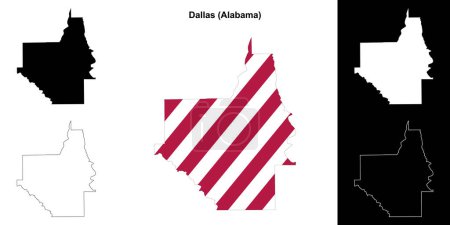 Dallas county outline map set