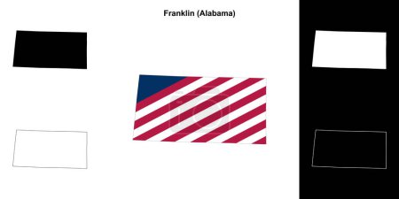 Franklin county outline map set