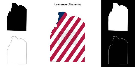 Lawrence county outline map set