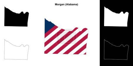 Téléchargez les illustrations : Morgan County schéma carte ensemble - en licence libre de droit