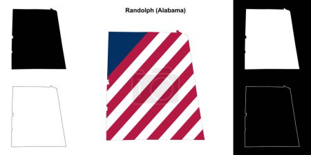 Randolph county outline map set