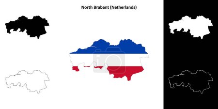 Umrisse der Karte der Provinz Nordbrabant