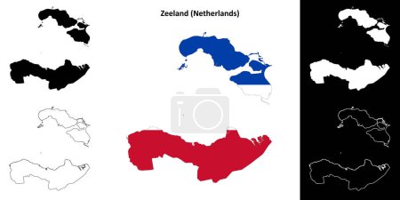 Zelanda provincia esquema mapa conjunto