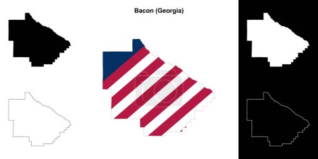 Bacon county (Georgia) outline map set