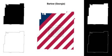 Bartow county (Georgia) outline map set