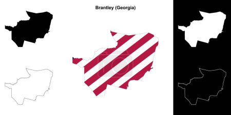 Conjunto de mapas del contorno del condado de Brantley (Georgia)